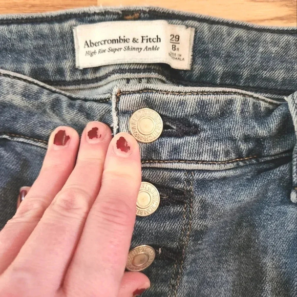 GUC Abercrombie & Fitch High Rise Super Skinny Ankle Jeans, Size 8R/29 - Picture 6 of 10